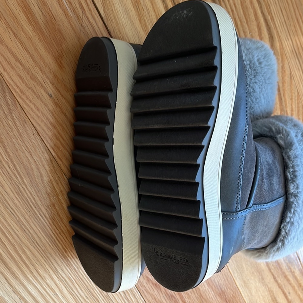 Koolaburra by UGG Tynlee Grey Faux Fur Boots Sz 6 - Picture 10 of 15
